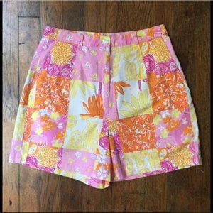 Lilly Pulitzer High Rise Patchwork Stretch Shorts